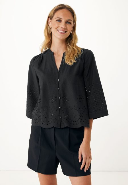 Blouse Broderie Anglaise Zwart