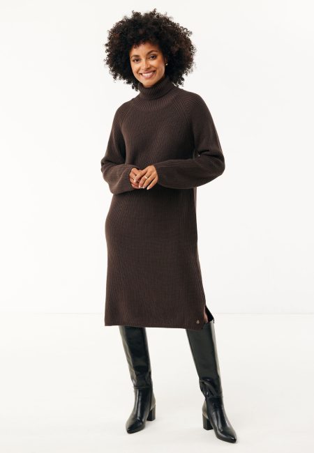 Knitted Jurk Orchid Donkerbruin
