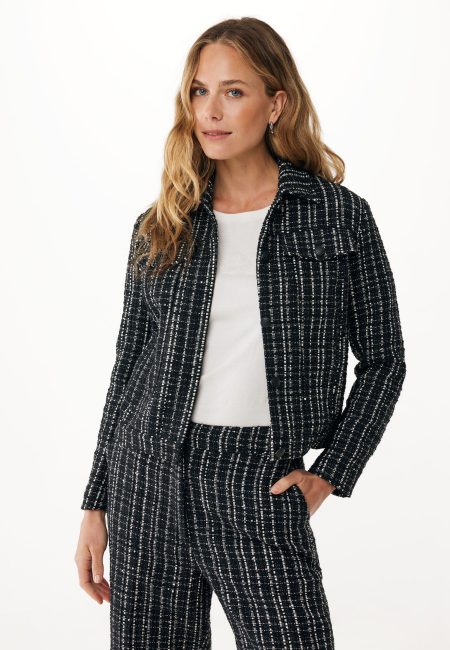 Tweed Jacket Sequins Zwart