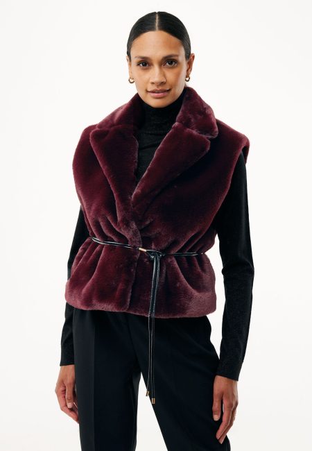 Waistcoat Met Riem Donkerrood