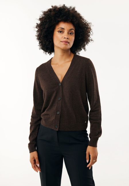 Vest Cashmere Aralia Donkerbruin