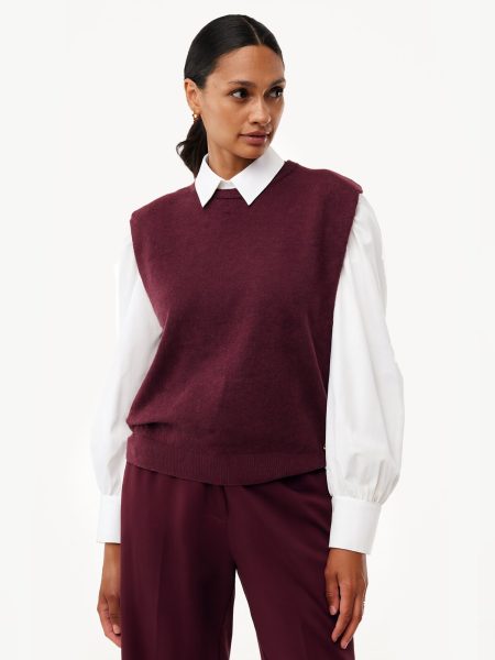 Knit Top Cashmere Senna Donkerrood