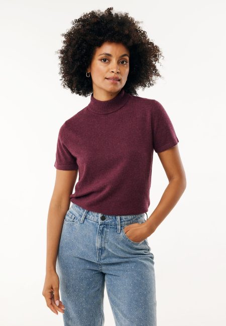 Knit Top Silene Cashmere Donkerrood