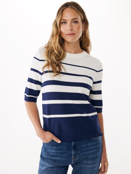 Gestreept Knit Top Aster Blauw