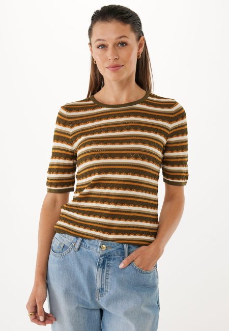 Top Knitted Relief Bruin