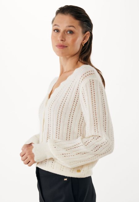 Gebreid Vest Ajour Cream