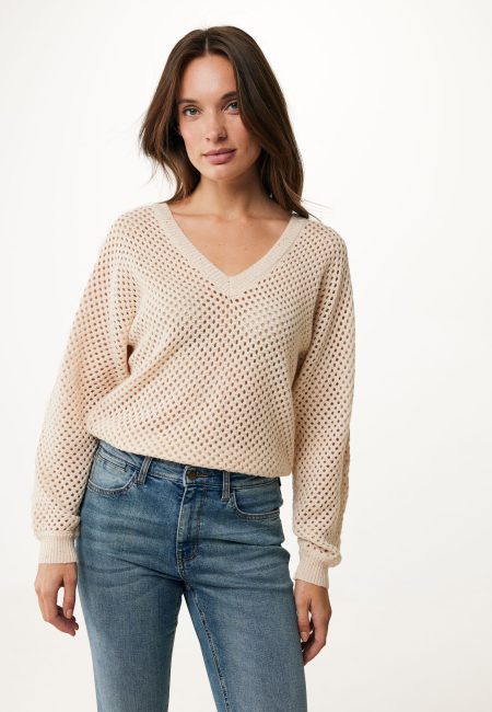 Trui met Mini Pailletten Beige