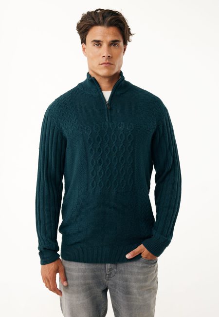 Trui Gebreid Patchwork Groen