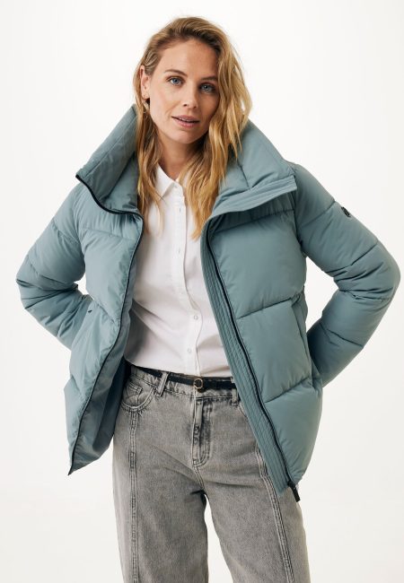 Korte Puffer Jas Blauw