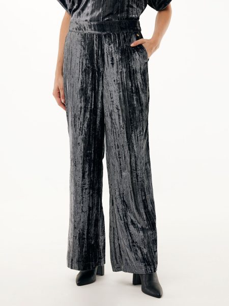 Broek Crushed Velvet Grijs