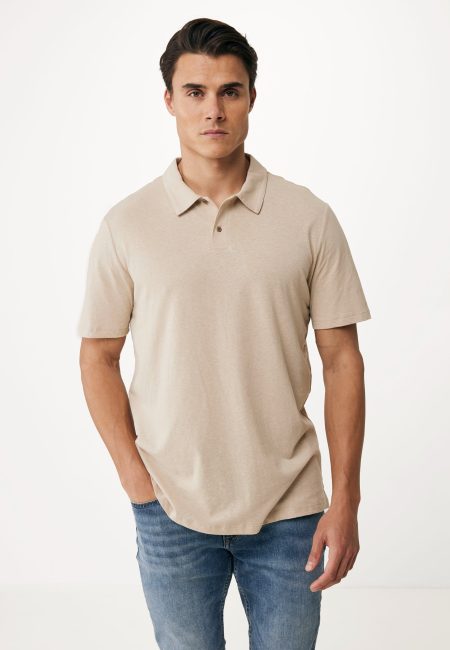 Linnen Blend Polo Sand