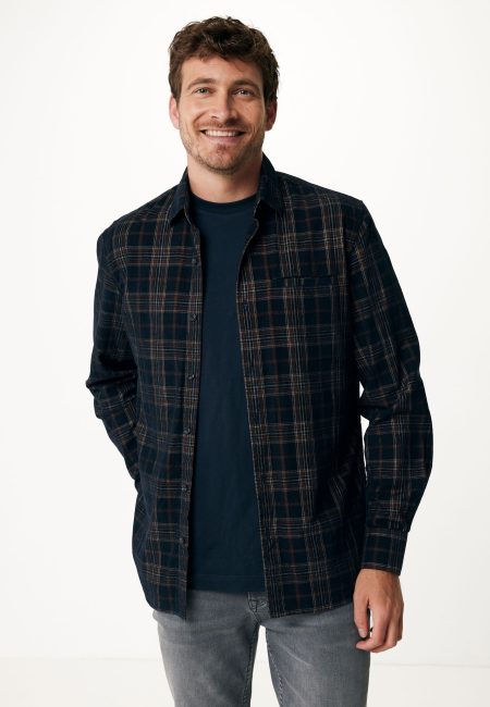 Overhemd Geruit Dobby Bruin