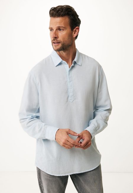Henley Shirt Fresh Blauw