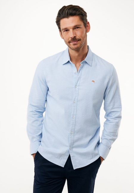 Overhemd Brushed Micro Check Blauw