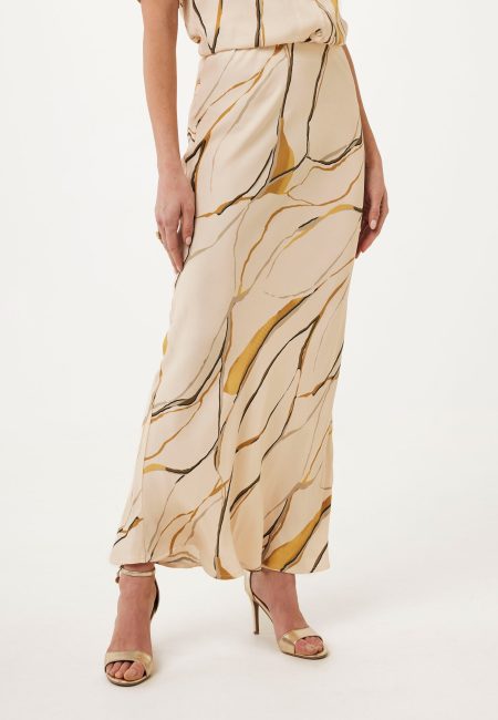 Rok Satijn Geprint Beige