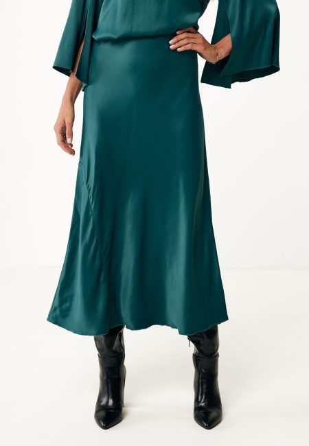 Rok Midi Satijn Groen