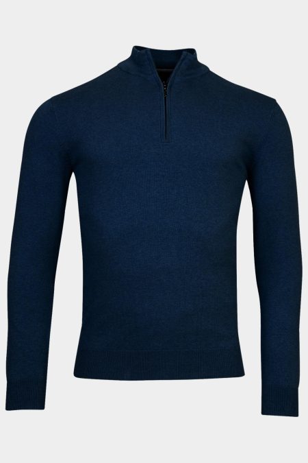 Baileys Half Zip Blauw Pullover 1/2 Zip 12gg single 418400/69