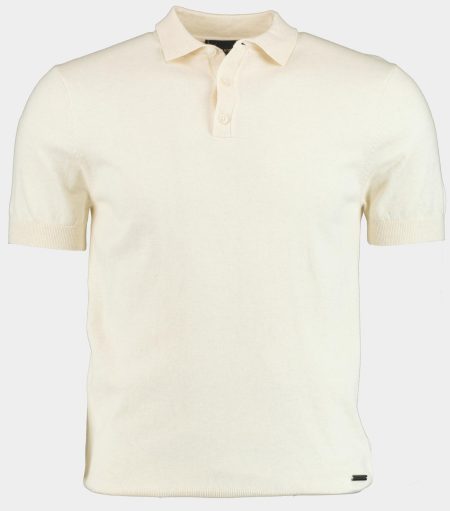 Scotland Blue Polo korte mouw Beige Kobe Knitted Polo Melange SPE25108KO15SB/150 off-white