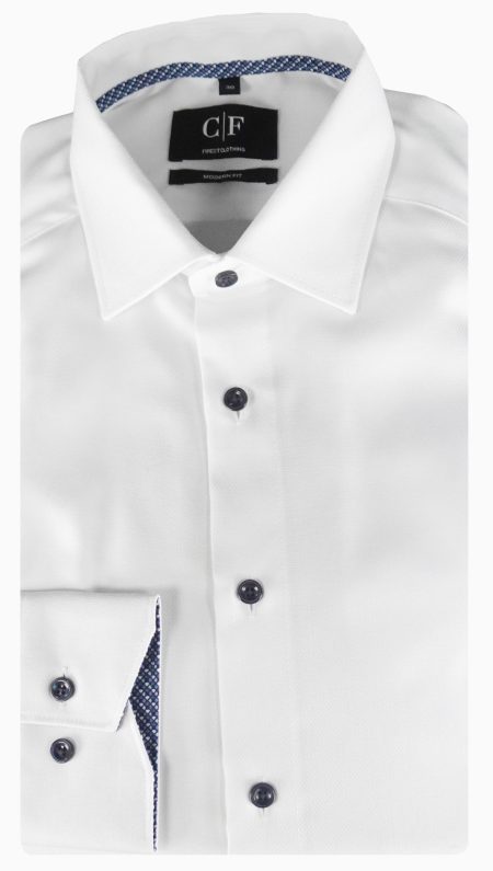 Commander Business hemd lange mouw Wit Cityhemd Modern Fit 1/1 Arm 213013012/106