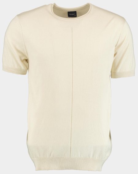 Bos T-shirt korte mouw Beige gebreid met rolkraag 314/267