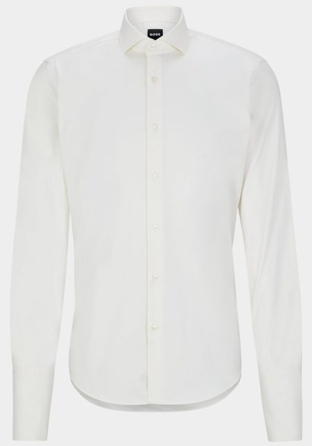 BOSS Black Business hemd lange mouw Beige H-JOE-spread-DC-214 10245426 50491977/101