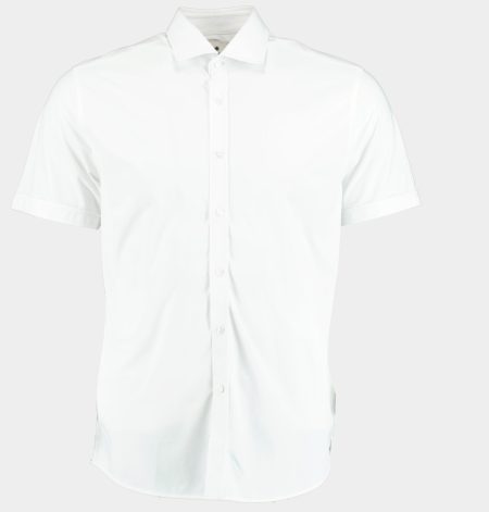 Bos Casual hemd lange mouw Wit Tecnical shirt LM 42570025A/100 White