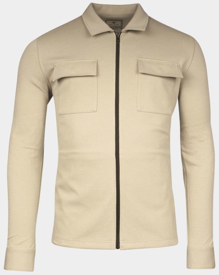 Baileys Overshirt Beige Sweat Overshirt full zip up 512275/82