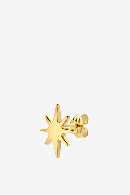 Just Franky oorbel Universe Ster geelgoud