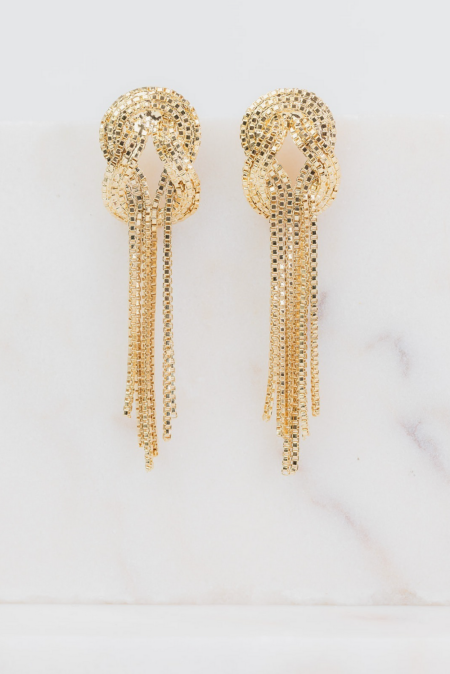 Souvenirs De Pomme oorbellen Augusta Long T208 gold