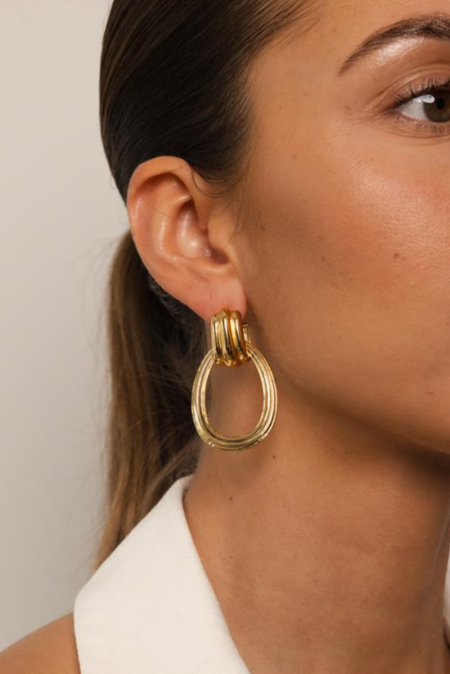 Souvenirs De Pomme oorbellen Elly Textured Hoop T282 gold