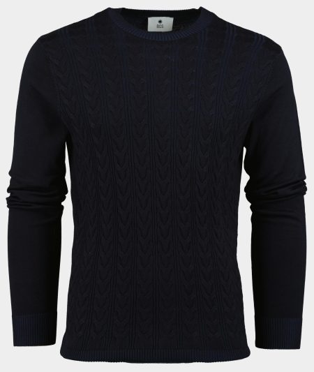 Bos Pullover Blauw Kabeltrui 1004224/8E