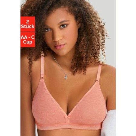 Petite fleur Bralette-bh zonder beugel van zijdeachtig glanzend modal (Set van 2)