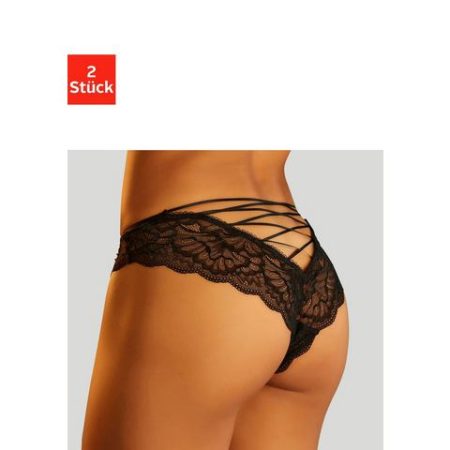 petite fleur gold Tanga-ouvert Set: tanga van kant en ouvert van bandjes (2 stuks)