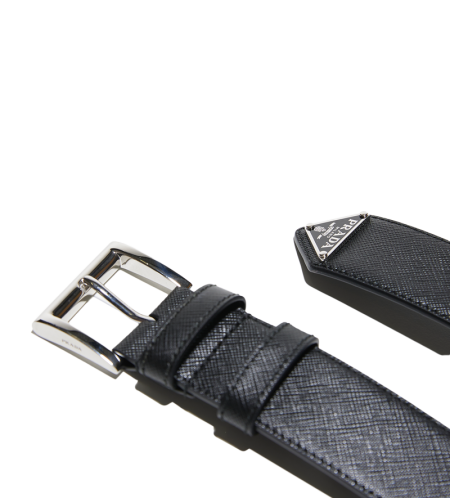 Saffiano Leather Belt Black - 100