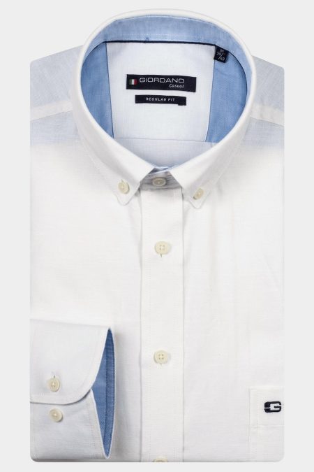 Giordano Casual hemd lange mouw Wit Ivy Long sleeve button down s 517001/10