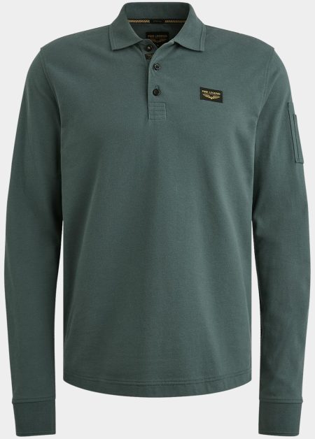 PME Legend Polo lange mouw Blauw Long sleeve polo American Cla PPS2508899/5125