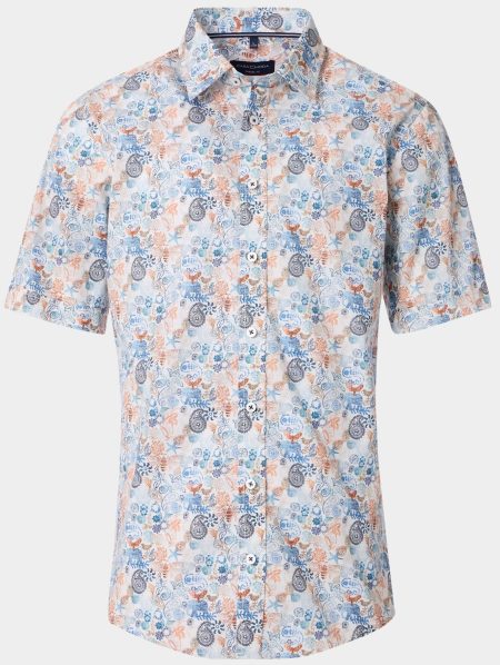 Casamoda Casual hemd korte mouw Blauw Kent Casual Fit 1/2Arm 954393400/100