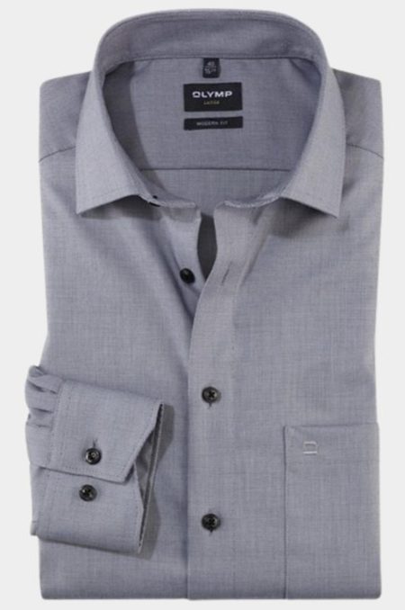 Olymp Business hemd lange mouw Grijs 122664-Hemden 122664/63