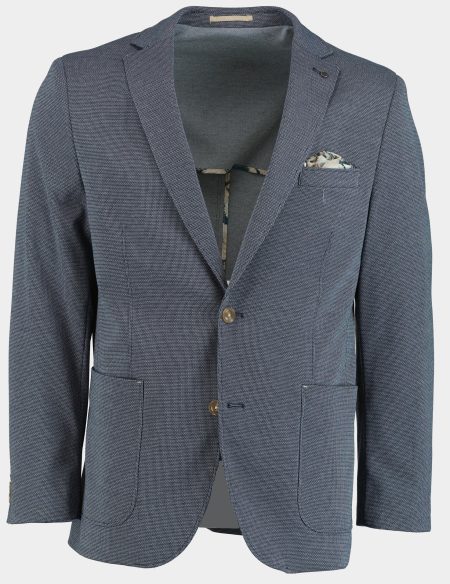Bos Colbert Blauw Luka Jersey Jacket 251037LU62BO/290 navy