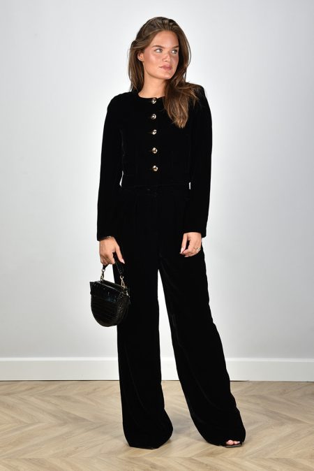 Sage & Ivy broek Randy velvet black