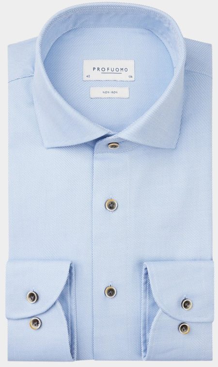 Profuomo Business hemd lange mouw Blauw PPVH30008A/450