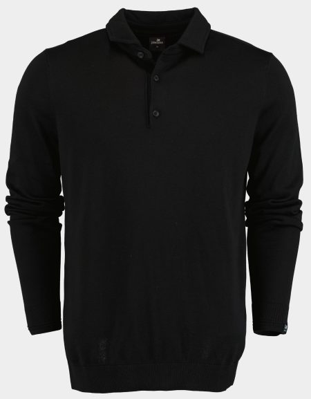 Vanguard Polo lange mouw Zwart Long sleeve polo cotton modal VPS2411810/999