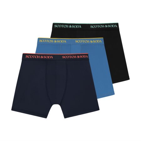 Scotch&Soda - Heren - Boxershorts Active Stretch 3-Pack - Blauw/Zwart - Maat M