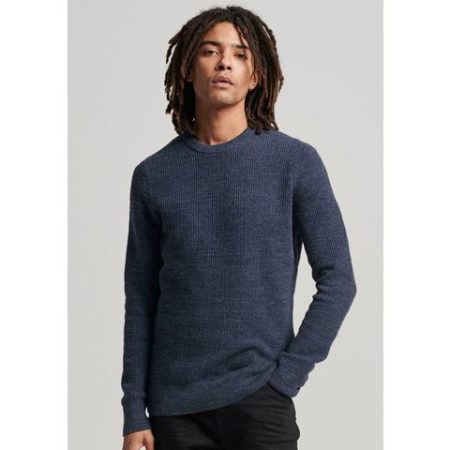 Superdry Gebreide trui TEXTURED CREW KNIT JUMPER met gestructureerd wafelbreipatroon