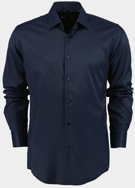 BOSS Black Business hemd lange mouw Blauw P-HANK-kent-C1-222 10241343 0 50503356/404