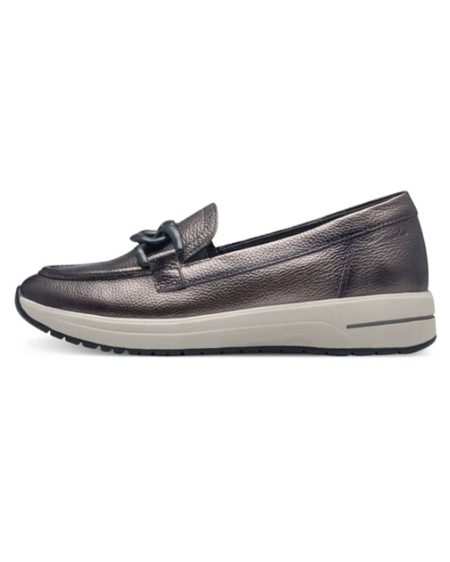 Tamaris - Dames - Dames Slip-on Instapper - Brons/Silver/Zwart - Maat 38