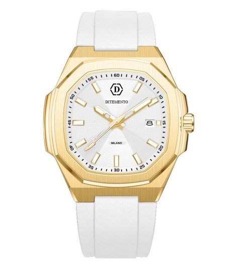 Ditemento Bianco Cioccolato Horloge Heren Wit/Goud - Maat One Size - Kleur: GoudWit | Soccerfanshop