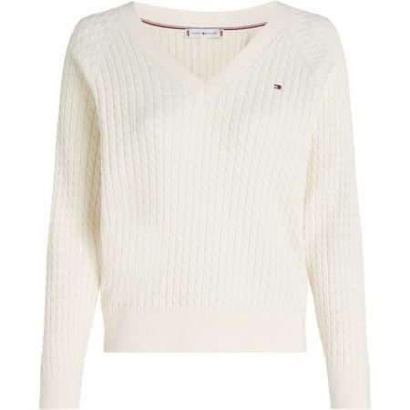 Tommy Hilfiger Gebreide trui CO CABLE V-NK SWEATER