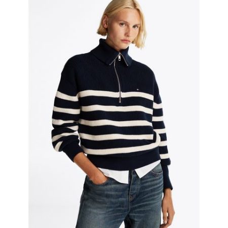 Tommy Hilfiger Schipperstrui CO CARDI STITCH 1/2 ZIP SWEATER