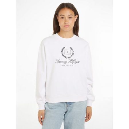 Tommy Hilfiger Sweatshirt REG FLAG SCRIPT CNK SWTSHRT met logoprint op borsthoogte